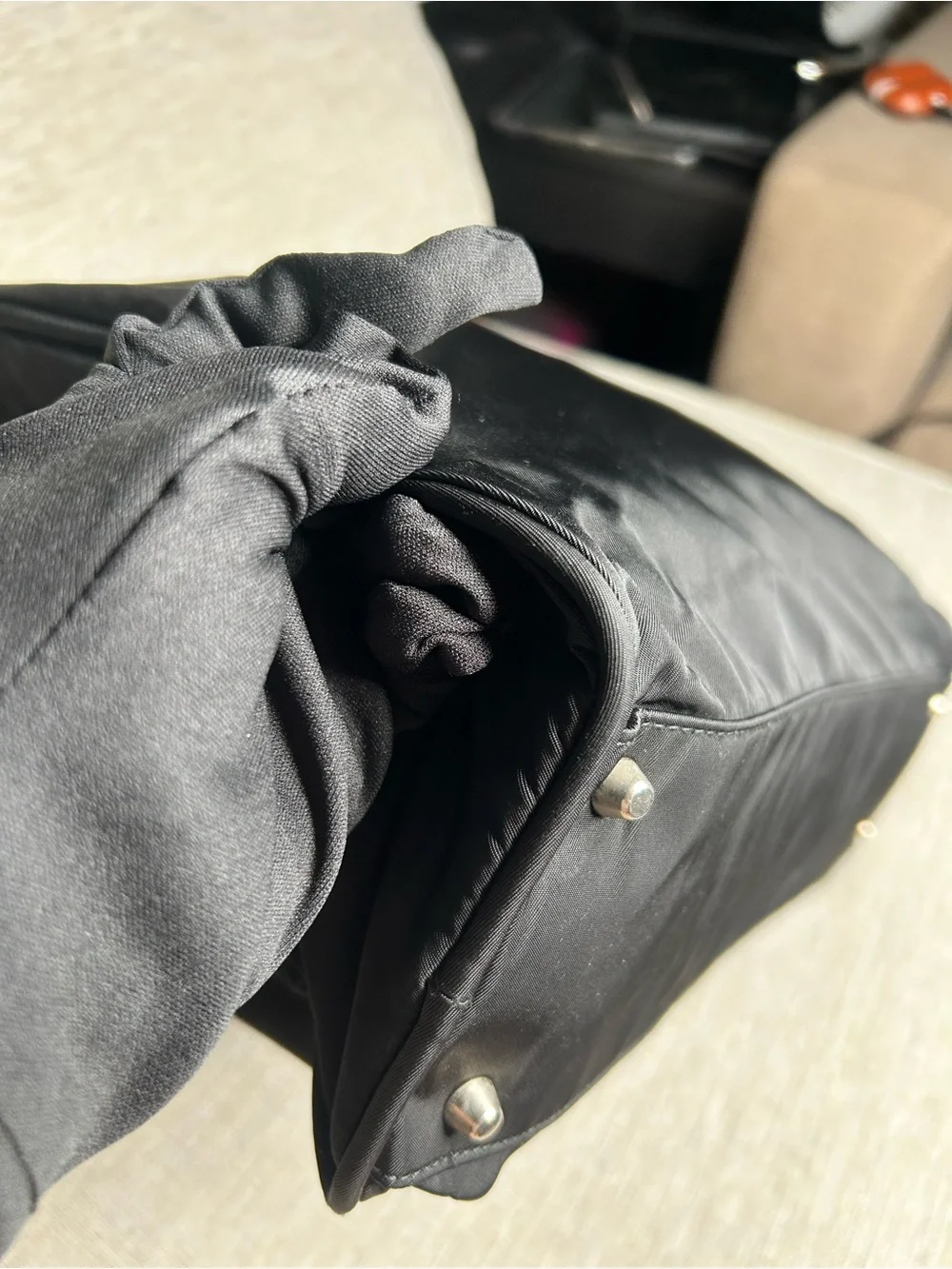 Prada Black Nylon Laptop Bag with Top Handles